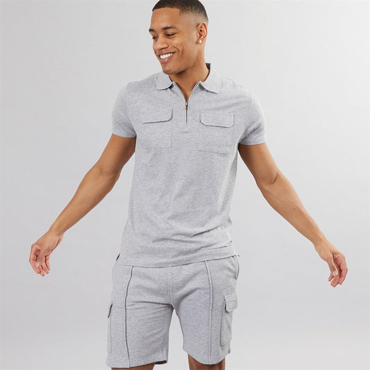 Brave Soul Mens Hubble Polo Shirt and Shorts Set