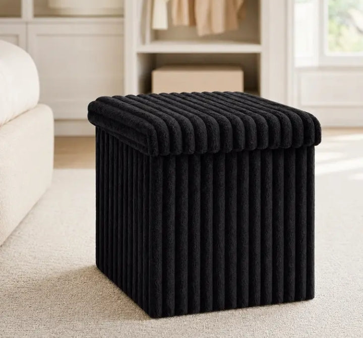 Black  Ribbed Home Storage Box