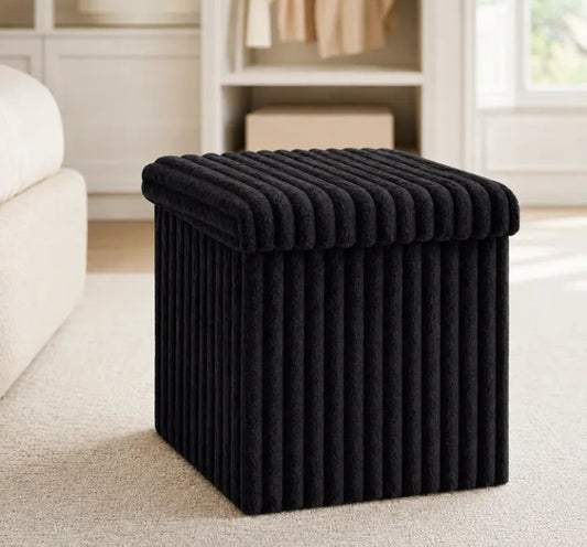 Black  Ribbed Home Storage Box