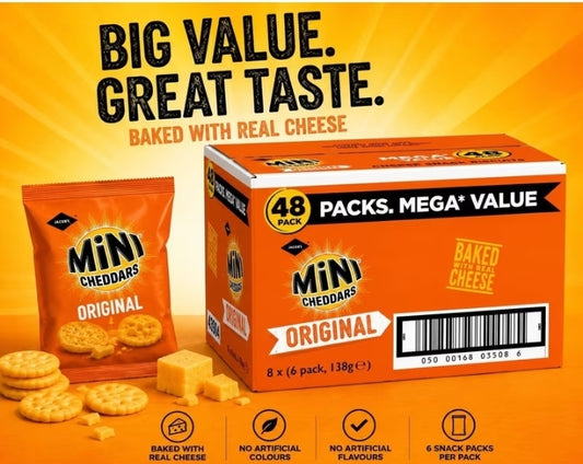 Jacob’s Mini Cheddar Original Cheese Snack – mega value Box