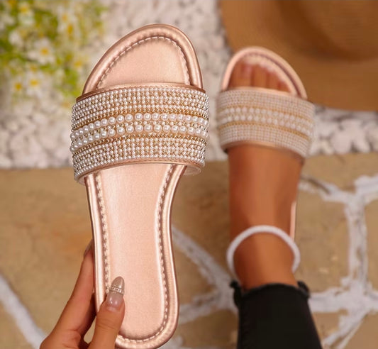 Ladies pearl design sandals