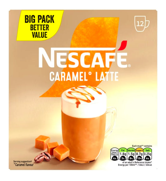 NESCAFÉ Latte Caramel Instant Gold Coffee 12 x 17g Sachets