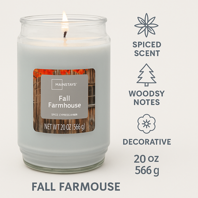Mainstays Fall Farmhouse Candle 20oz (566g)