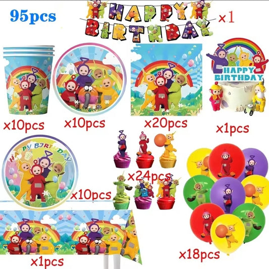 Teletubbies birthday decorations 95pcs