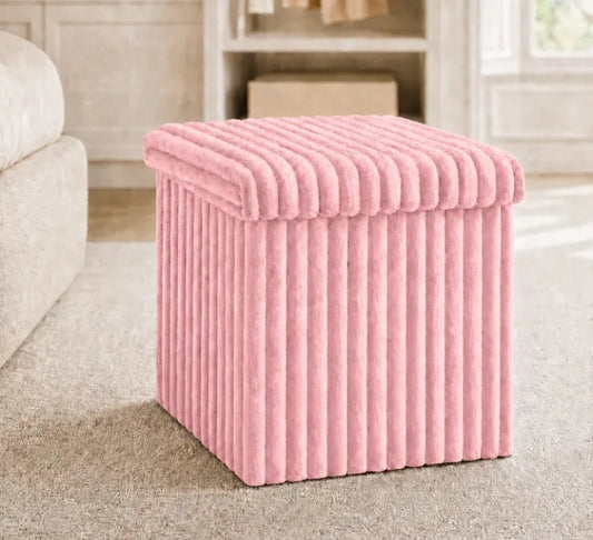 Pink Ribbed Home Storage Box