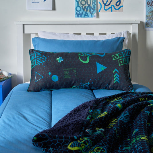 Kids Gaming Bolster Pillow - Navy