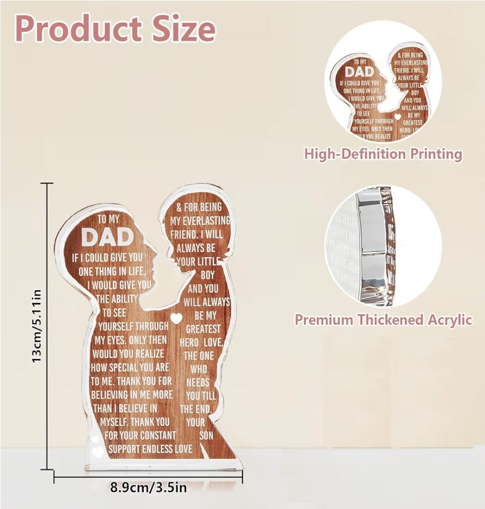 Father's Day Desk Decor Acrylic Plaque Sign from son
