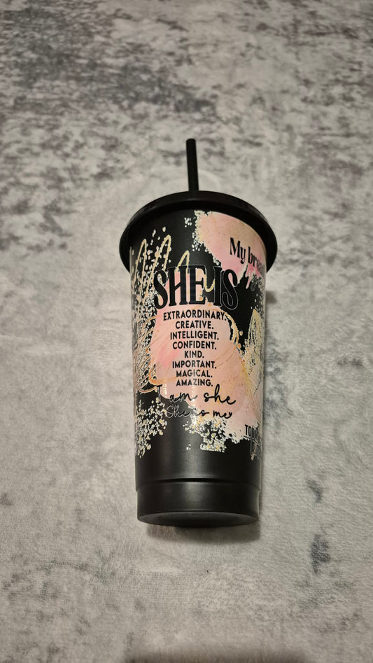 She is cold cup