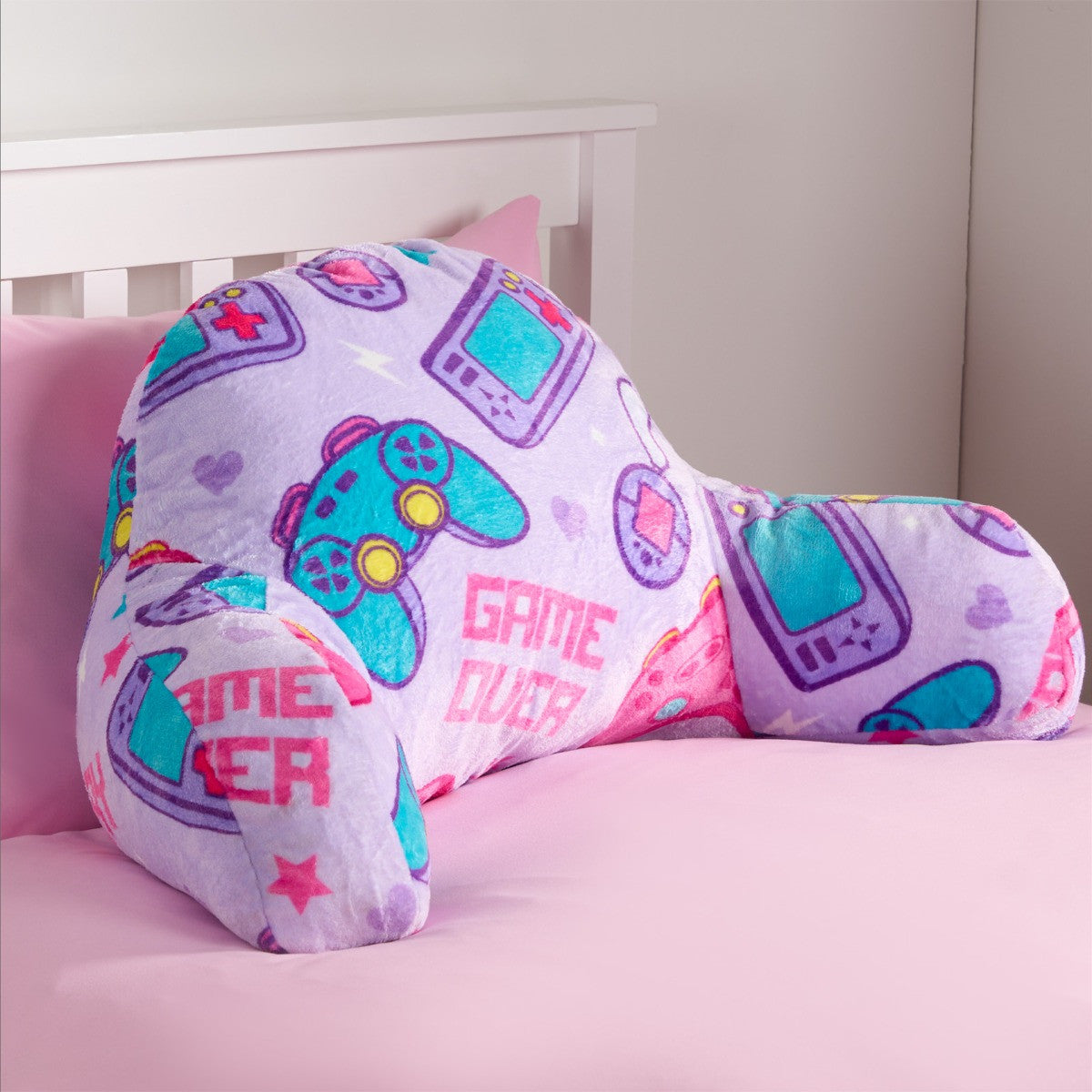 Kids Gaming Fleece Cuddle Cushion - Lilac