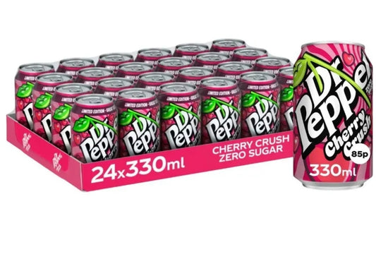 Dr Pepper Cherry Crush Zero Sugar  - Pack of 24 x 330ml Cans
