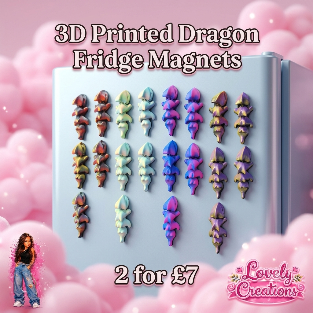 3d printed dragon fridge magnets