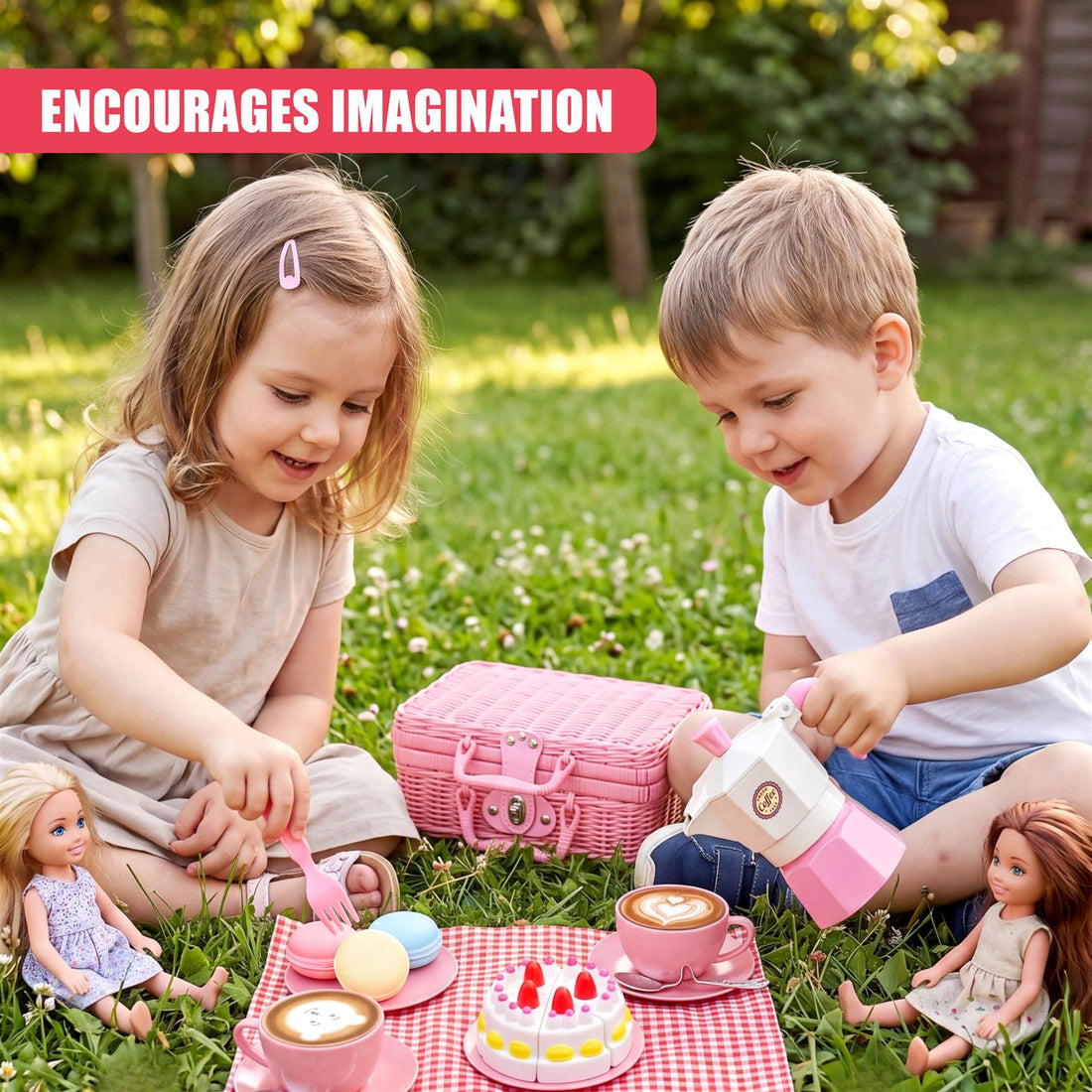 Tea Party Set with Picnic Basket