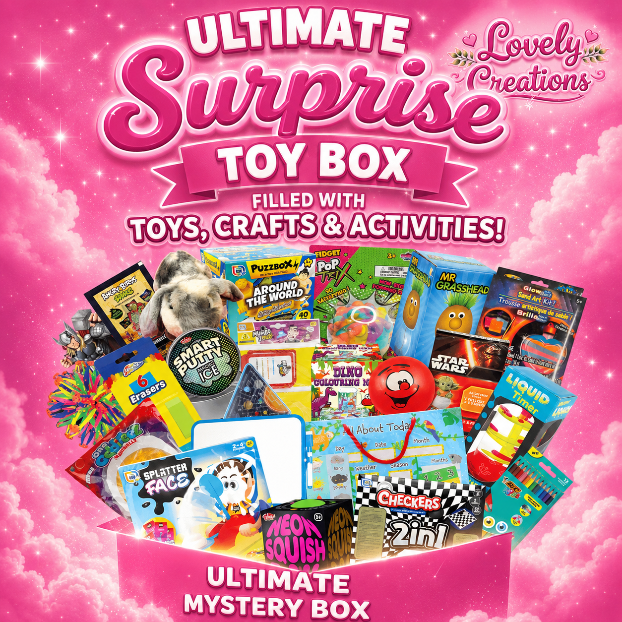 Ultimate Surprise Toy Box filled with toys, crafts & activities