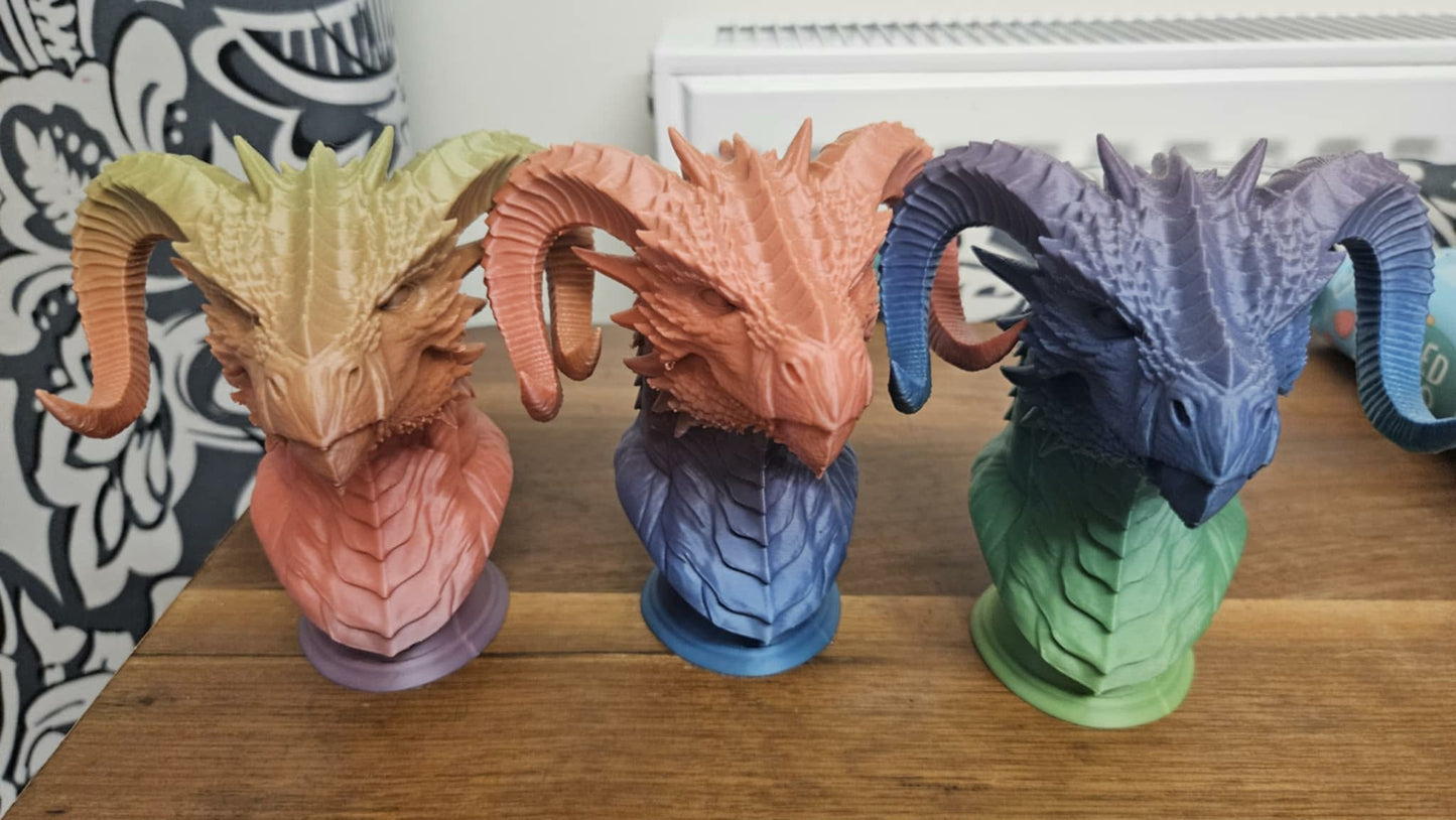 3d printed dragon head sculpture