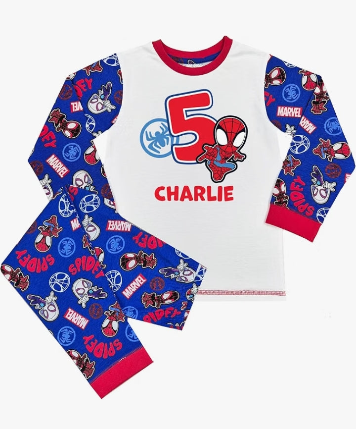 Spidey Personalised Boys Birthday Pyjamas When I Wake Up Age Spiderman PJs