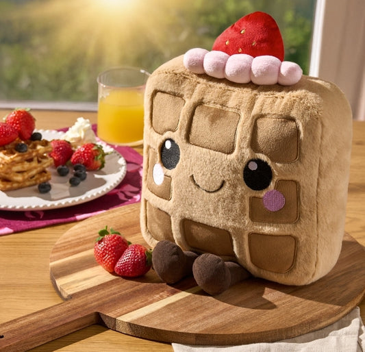 Honey The Waffle Cushion - Natural/Pink