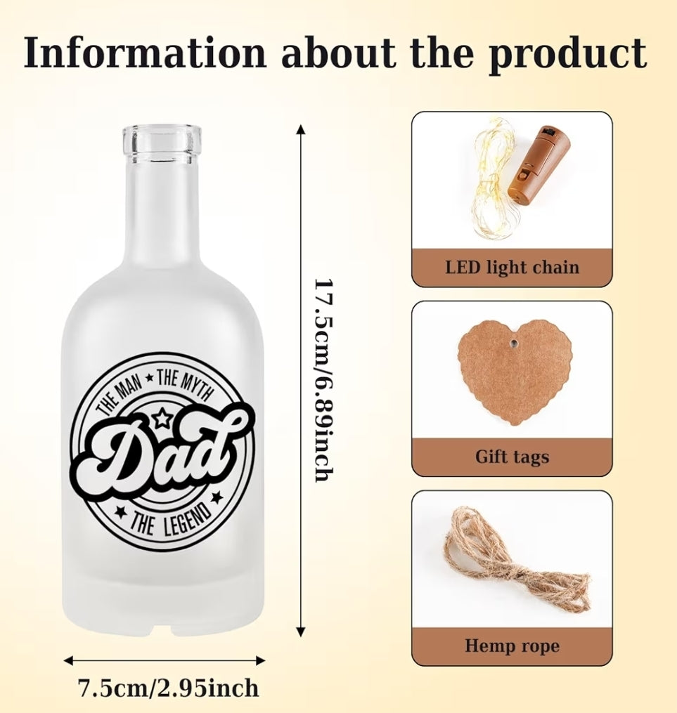 The Man Myth DAD Legend Bottle Night Light with Cork
