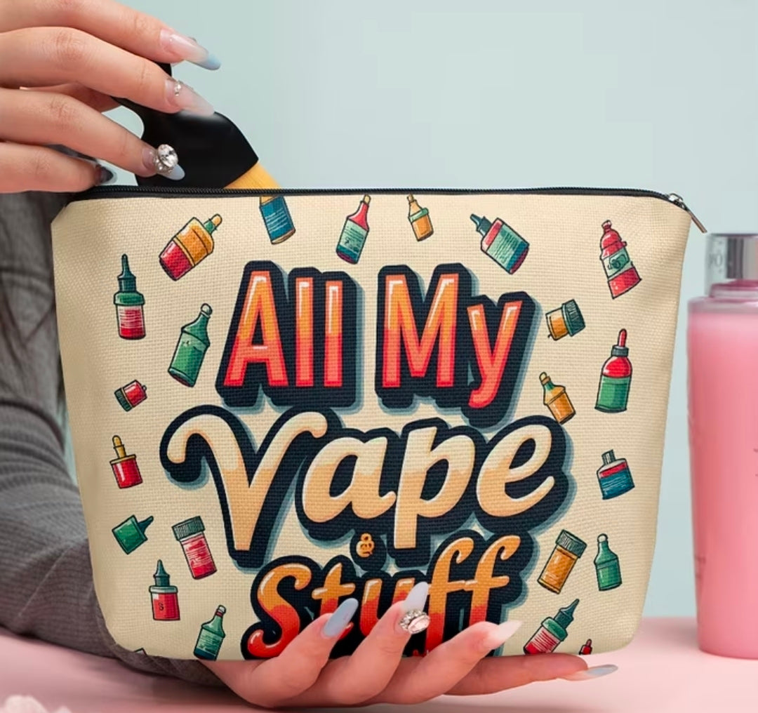 All my vape stuff cosmetics bag